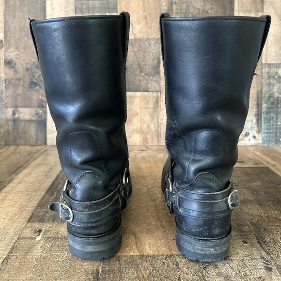 Harley Davidson 91055 Buckle Harness Square Toe Moto Motorcycle Boots Mens 9 - Picture 8 of 12